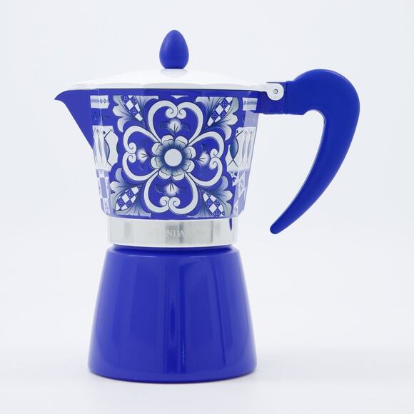 Brandani Other - NEW Brandani Italian Blue Coffee Maker Moka Pot Stovetop Aluminum 6 Cup Espresso